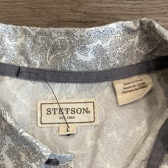 Stetson NEW Men's Large Medallion Long Sleeve Pearl Snap Western Shirt Cowboy - Picture 6 of 15
